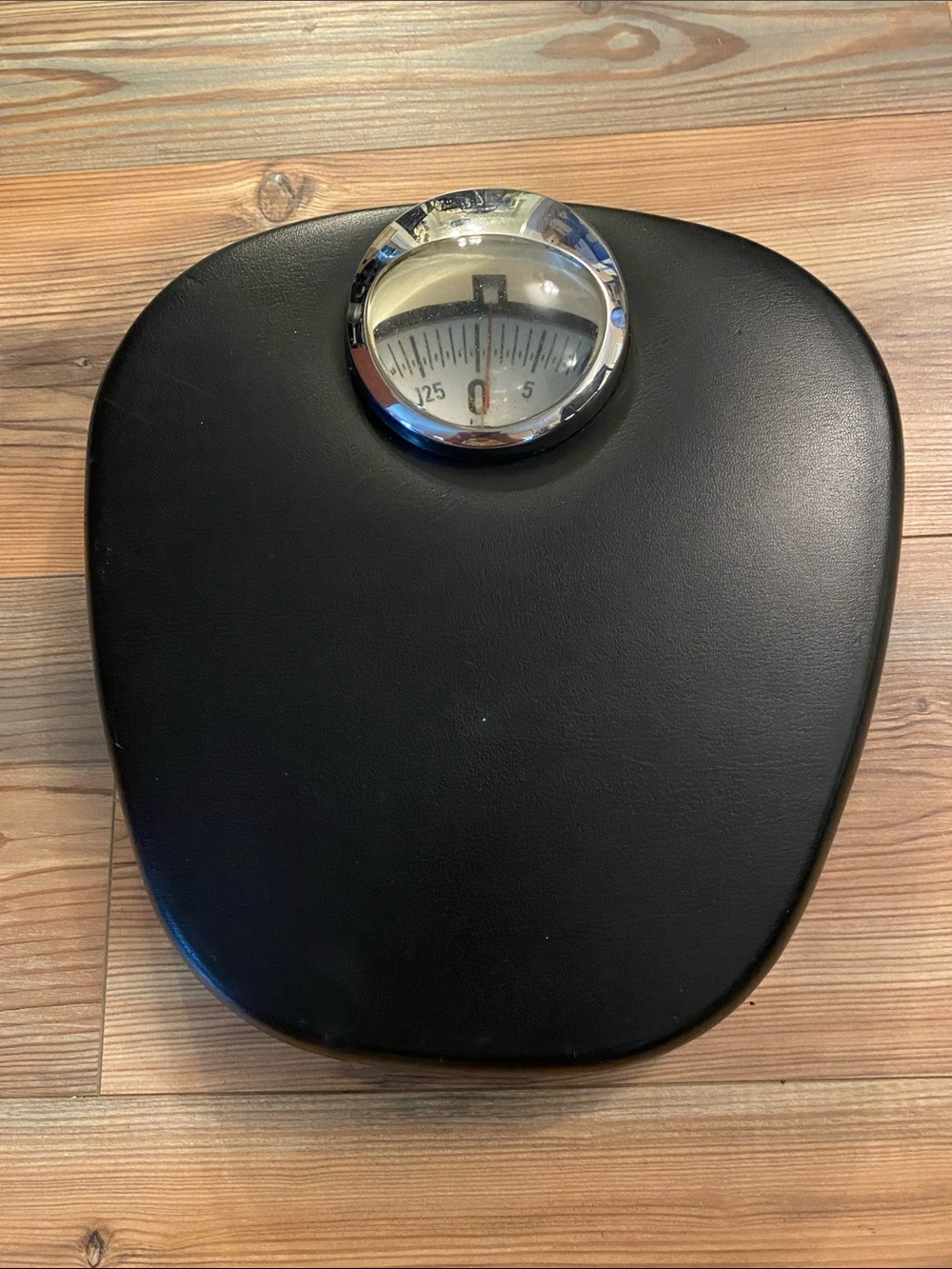 Vintage Krups MCM Germany Chrome & Faux Leather Analog kg Bathroom Scale